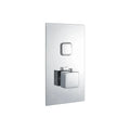 Square Concealed Thermostatic Shower Valve Chrome Push Button Single Outlet WRAS