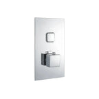 Square Concealed Thermostatic Shower Valve Chrome Push Button Single Outlet WRAS