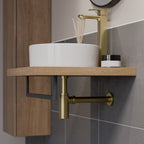 Bottle Trap Waste Brushed Brass Round Basin Sink 1 1/4" Bathroom 32mm
