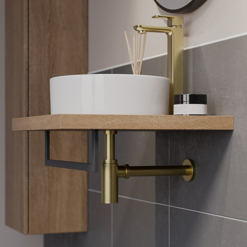 Bottle Trap Waste Brushed Brass Round Basin Sink 1 1/4" Bathroom 32mm