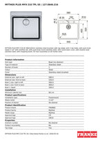 Franke Mythos Plus MYX 210 Undermount 1 Bowl Stainless Steel Kitchen Sink — view 4