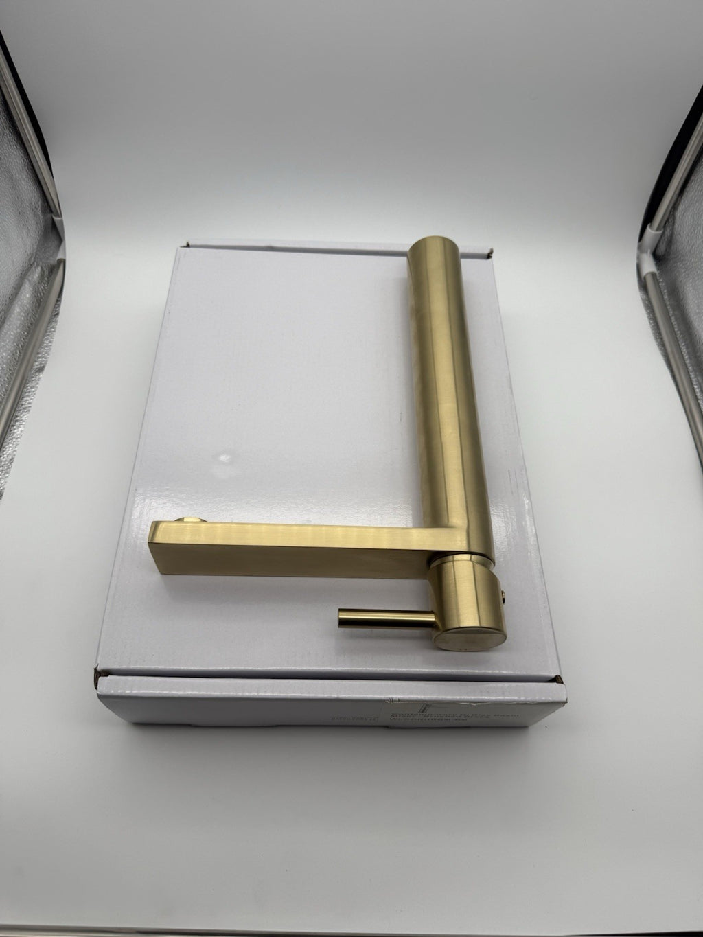 Tall Basin Mixer Tap Brushed Brass High Rise 300mm Single Lever WRAS Brass