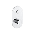 Concealed Thermostatic Shower Valve Chrome Push Button Single Outlet Brass WRAS