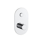 Concealed Thermostatic Shower Valve Chrome Push Button Single Outlet Brass WRAS