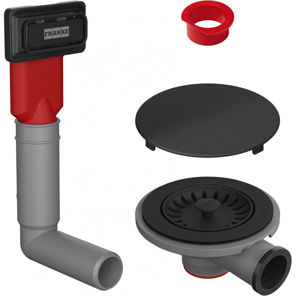 Franke Manual Waste Kit 1 Bowl Matt Black Rectangular Overflow 112.0658.444 — view 3