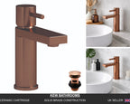 Basin Mixer Tap Brushed Copper inc Waste Single Lever WRAS Bathroom Sink