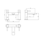 Bath Filler Tap Brushed Nickel Dual Lever Deck Mounted Brass Body WRAS Bathroom