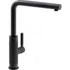 Franke Tessuto Matt Black Single Lever Kitchen Tap Brass L-Spout Swivel — view 2