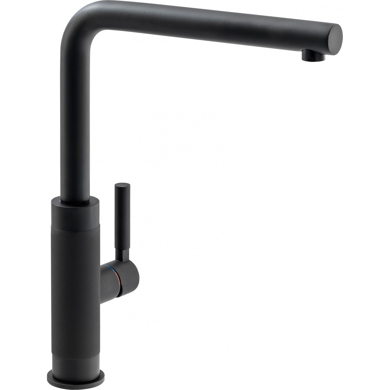 Franke Tessuto Matt Black Single Lever Kitchen Tap Brass L-Spout Swivel — view 2