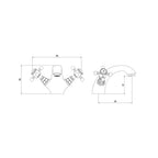 Traditional Twin Handle Basin Mixer Tap Chrome Inc Waste WRAS Brass