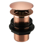 Unslotted Basin Waste Click Clack Brushed Copper Rose Gold Solid Brass