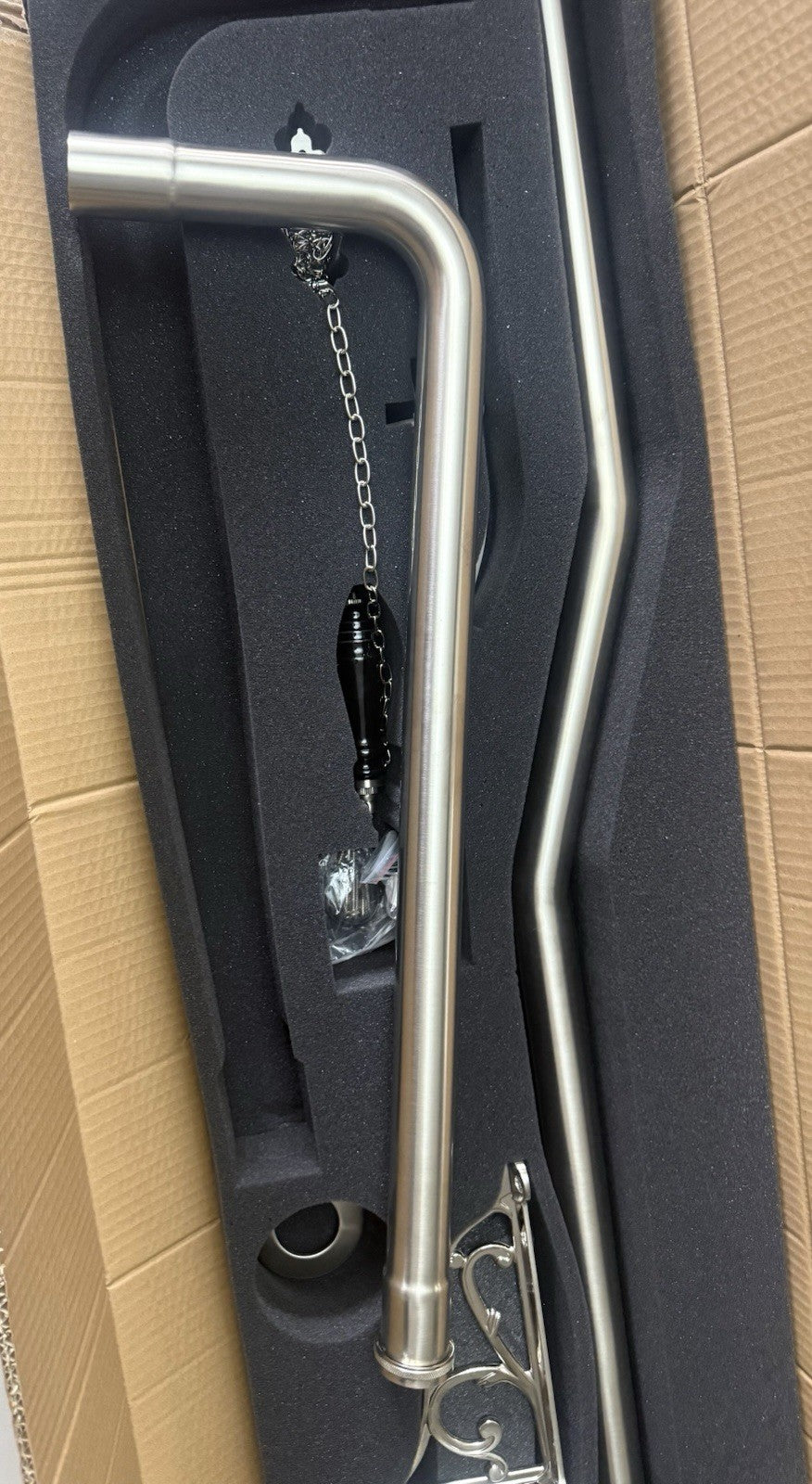 High Level Toilet Flush Pipe Kit Brushed Nickel Traditional Brass Bathroom
