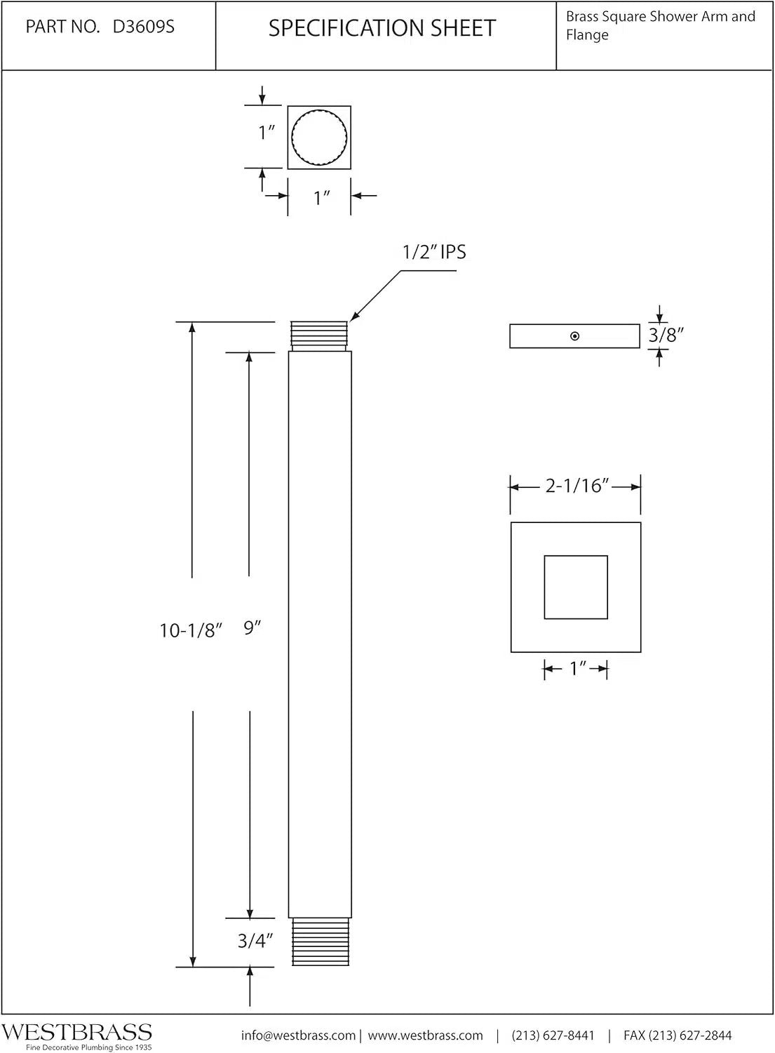 Square Ceiling Mounted Shower Arm & 200mm Rain Shower Head Chrome Set Brass
