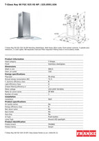 Franke T-Glass Ray 90 FGC 925 XS Cooker Hood 90cm Wall Mounted Stainless Steel — view 4