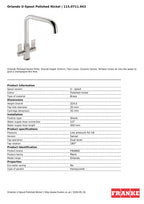 Franke Orlando Polished Nickel Dual Lever Kitchen Tap Brass U-Spout 324mm — view 3