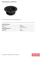 Franke WDU Flange Kit Matt Black Waste Disposal Unit Maris Colorline — view 3