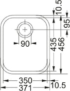 Franke Ariane ARX 110-35 Undermount 1 Bowl Stainless Steel Kitchen Sink — view 3