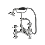 Traditional Bath Shower Mixer Tap Crosshead Chrome WRAS Deck Mounted Brass