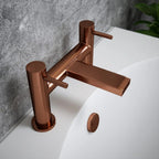 Bath Filler Tap Brushed Copper Dual Lever Deck Mounted Brass Body WRAS Bathroom