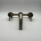 Wall Mounted Basin Mixer Tap Brushed Nickel Dual Lever WRAS Bathroom Brass