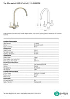 Carron Phoenix Alba Brushed Nickel Dual Lever Kitchen Tap Brass Swivel — view 4