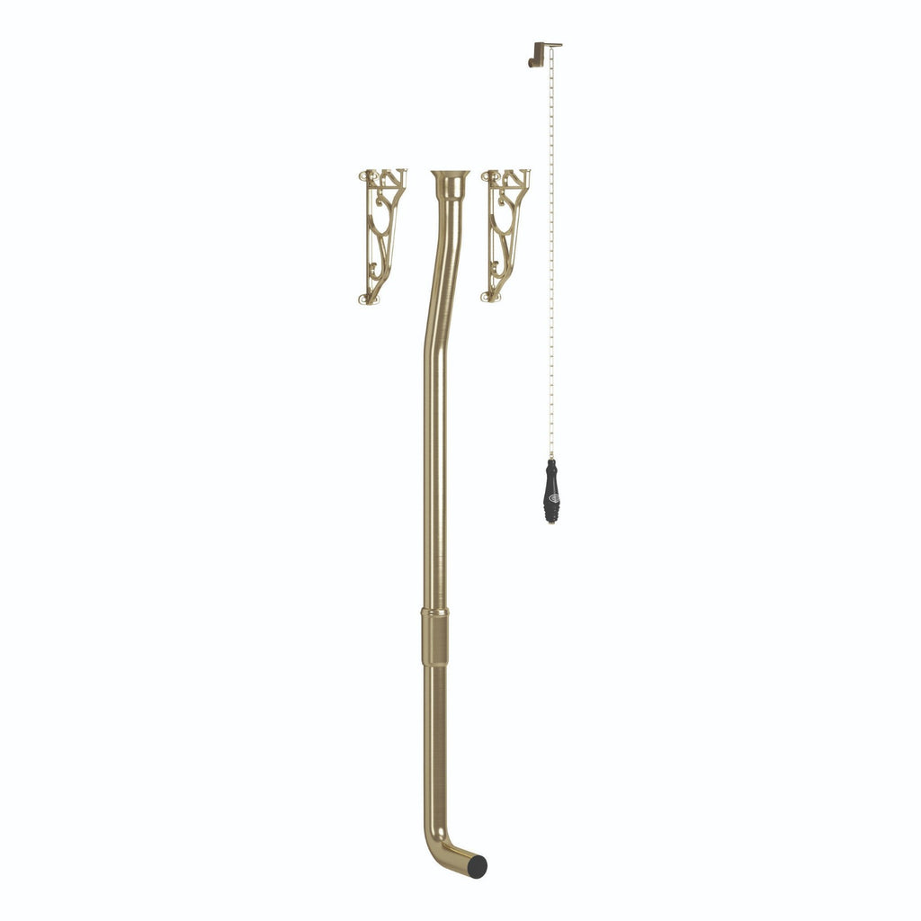 High Level Toilet Flush Pipe Kit Brushed Brass Traditional Brass Bathroom