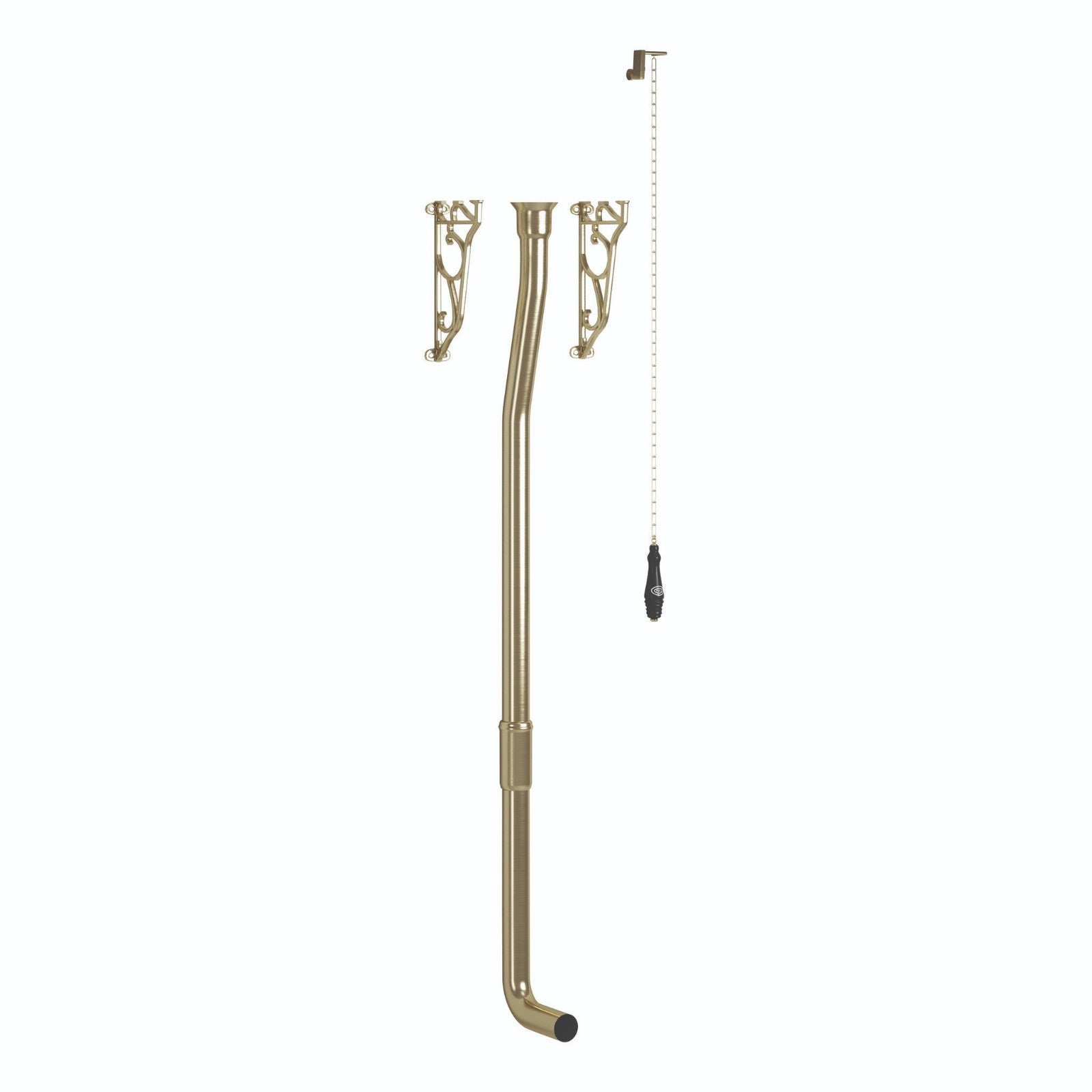 High Level Toilet Flush Pipe Kit Brushed Brass Traditional Brass Bathroom