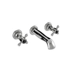 Traditional Wall Mounted Basin Mixer Tap Chrome Crosshead Ceramic Valve WRAS