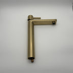 Tall Basin Mixer Tap Brushed Brass High Rise 300mm Single Lever WRAS Brass