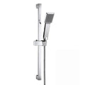 Square Shower Riser Rail Kit Chrome Adjustable Head Hose Bar Set Wall Mounted