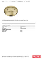 Franke Waste Disposal Airswitch Round Gold Stainless Steel PVD 46mm — view 4