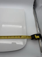 Square Toilet Seat White Soft Close Plastic Universal Fit Bathroom Cube Shape