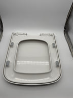Square Toilet Seat White Soft Close Plastic Universal Fit Bathroom Cube Shape