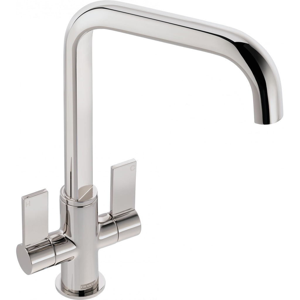 Franke Orlando Polished Nickel Dual Lever Kitchen Tap Brass U-Spout 324mm — view 2