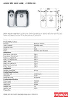 Franke Ariane ARX 160 Undermount 1.5 Bowl Stainless Steel Kitchen Sink LH — view 4
