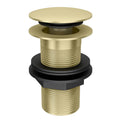 Unslotted Basin Waste Click Clack Brushed Brass Bathroom Sink Solid Brass
