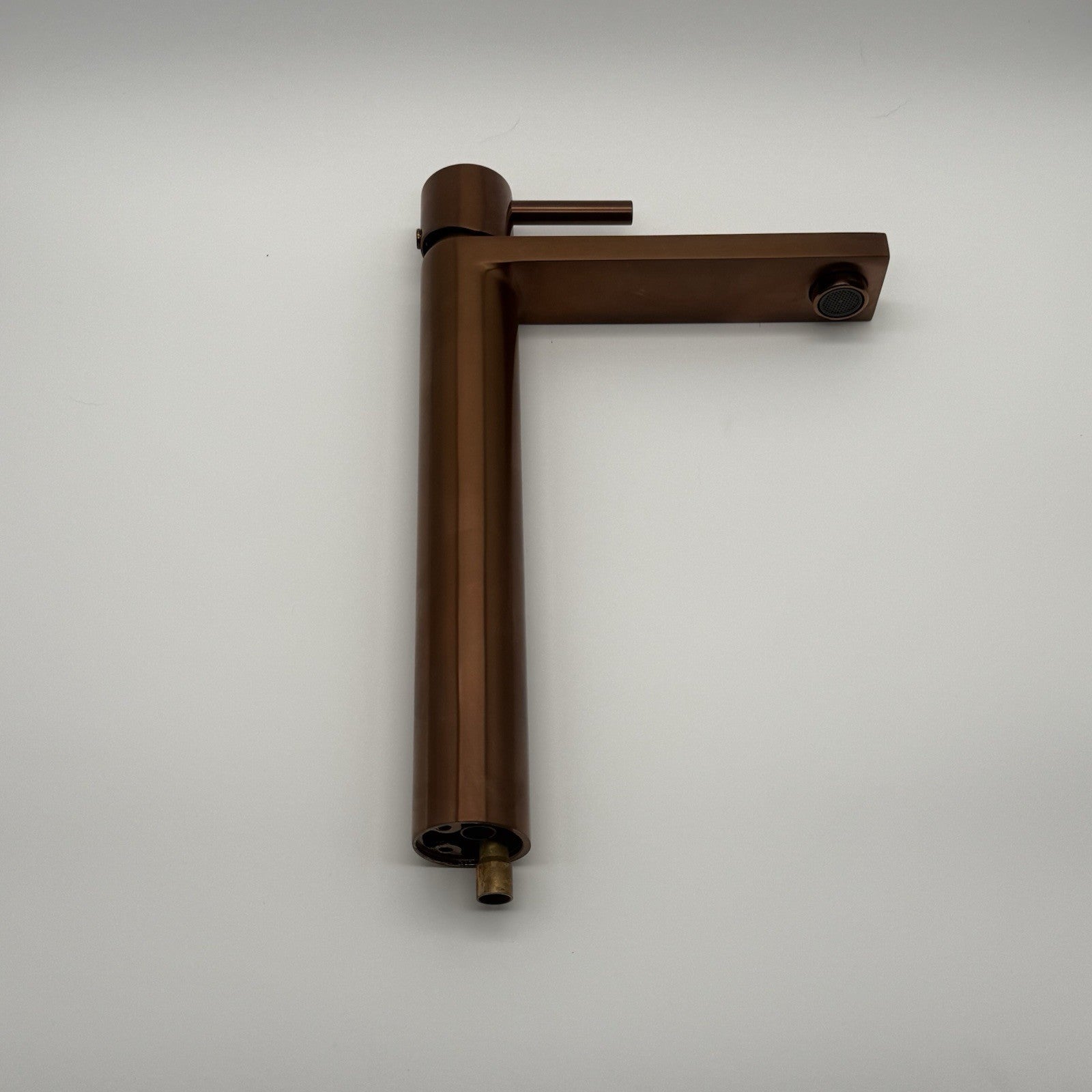 Tall Basin Mixer Tap Brushed Copper High Rise 300mm Single Lever WRAS Brass