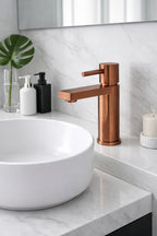 Basin Mixer Tap Brushed Copper inc Waste Single Lever WRAS Bathroom Sink