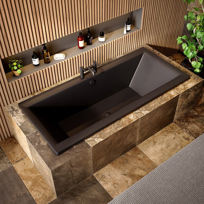 Click Clack Bath Waste with Overflow Matt Black Easy Clean Pop Up Plug G1½