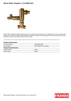 Franke Warm Water Support Stainless Steel Maris Water Hub Component — view 3