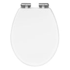 Premium Traditional Toilet Seat Heavy Duty Chrome Quick Release White