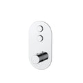 Concealed Thermostatic Shower Valve Chrome Push Button Twin Outlet Brass WRAS