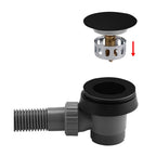 Click Clack Bath Waste with Overflow Matt Black Easy Clean Pop Up Plug G1½