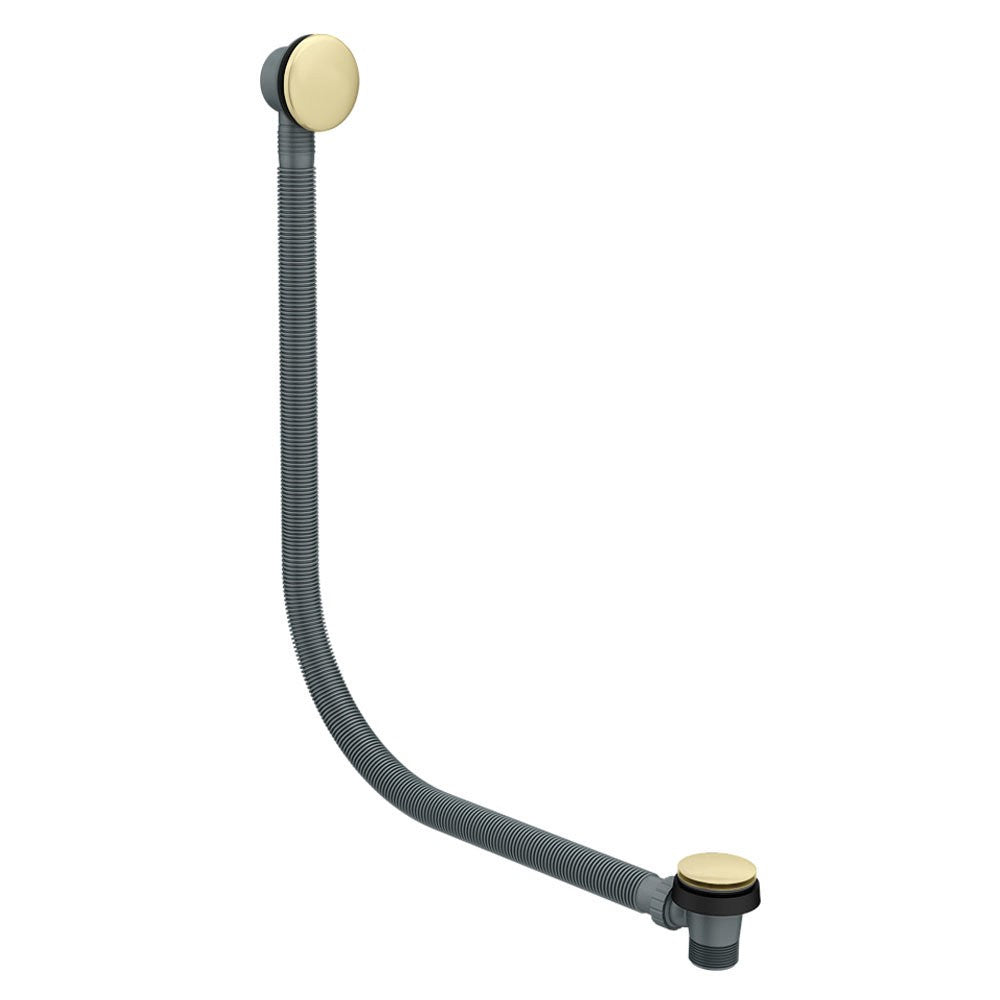 Click Clack Bath Waste with Overflow Brushed Brass Easy Clean Pop Up Plug G1½