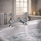 Traditional Bath Filler Tap Chrome Crosshead Ceramic Valve WRAS Approved Brass