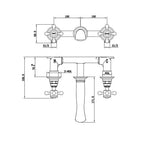 Traditional Wall Mounted Basin Mixer Tap Brushed Copper Crosshead Ceramic WRAS