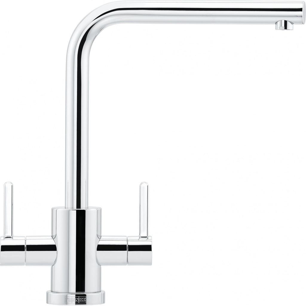 Franke Krios Chrome Dual Lever Kitchen Tap Brass L-Spout Swivel — view 2