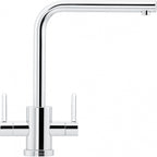 Franke Krios Chrome Dual Lever Kitchen Tap Brass L-Spout Swivel — view 2