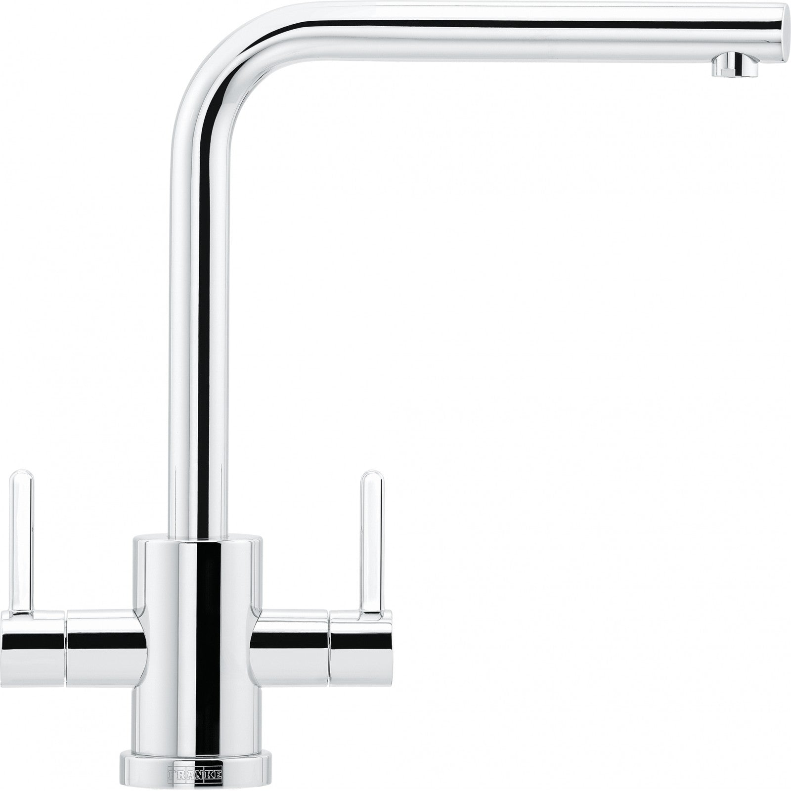 Franke Krios Chrome Dual Lever Kitchen Tap Brass L-Spout Swivel — view 2