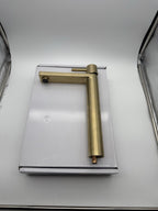 Tall Basin Mixer Tap Brushed Brass High Rise 300mm Single Lever WRAS Brass